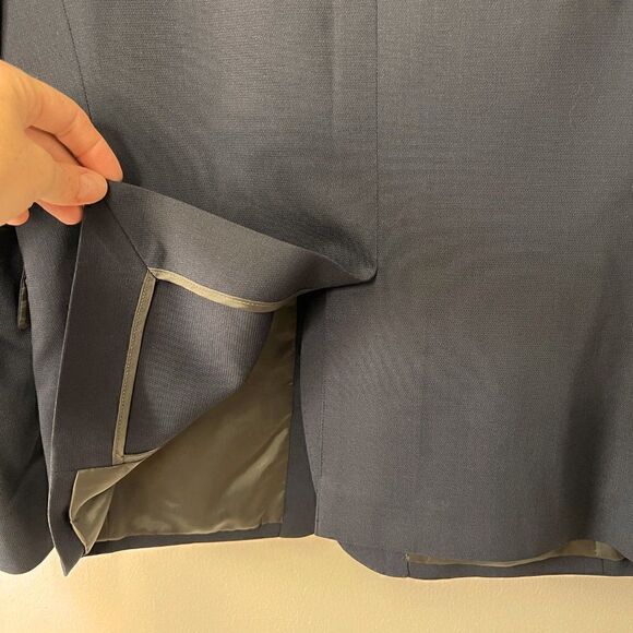 Theory Walden Revelstoke Navy Blue Two Button Double Vent Suit Jacket - Picture 5 of 9